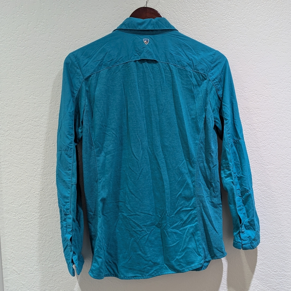 Kuhl Women's Teal Blue Button Up Collared Outerwear Shirt size Small - Picture 8 of 12